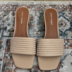 Marc Fisher Cream Mules